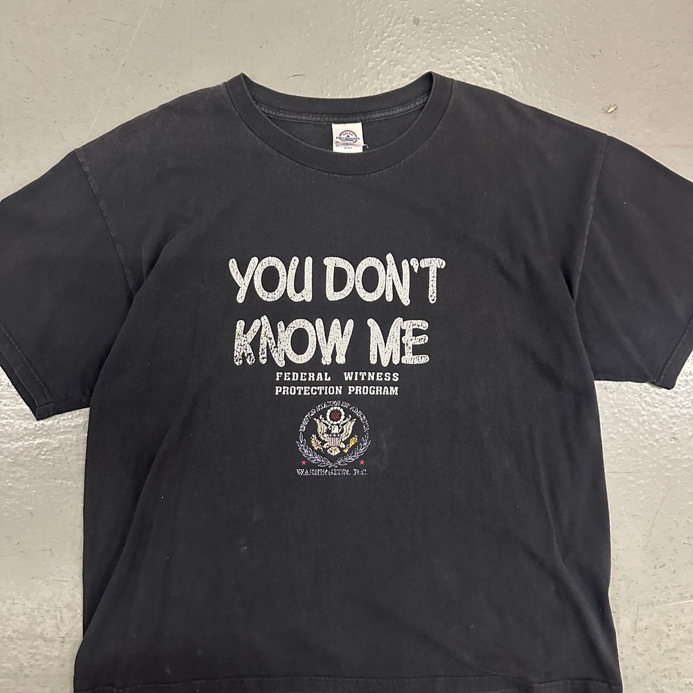 Delta Pro Weight Mens XL Black Federal Witness Protection Program Tee Preowned